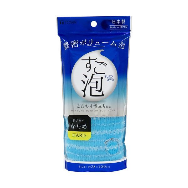 （まとめ）東和産業 すご泡IV ナイロンタオル かため ブルー 1枚 〔×5セット〕〔代引不可〕の通販は 4,637円
