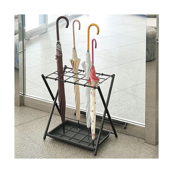 （まとめ）ナカバヤシ 傘立て ミドルタイプ 15本用 ブラック ASD-S15-BK 1台 〔×3セット〕〔代引不可〕の通販は