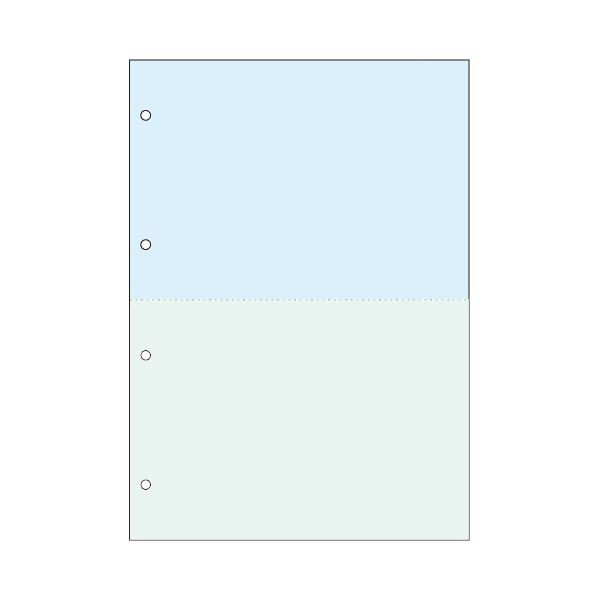 まとめ）TANOSEE マルチプリンタ帳票（FSC） A4 浅葱・緑 2面4穴 1箱