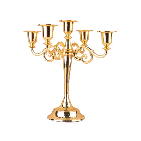 5本立てキャンドルスタンド（燭台） ゴールド〔代引不可〕の通販は 5,059円