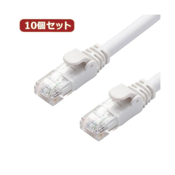 〔10個セット〕 エレコム LANケーブル/CAT6A/スタンダード/2m/ホワイト LD-GPA/WH2X10〔代引不可〕の通販は