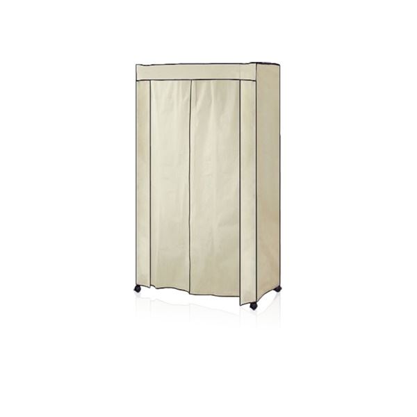 ハンガーラック 衣類収納 幅約91cm アイボリー 不織布 カバー付き 組立品 スチールハンガー ベッドルーム 寝室〔代引不可〕の通販は 14,926円