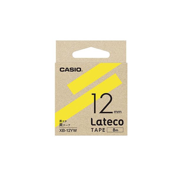 まとめ） カシオ ラベルライター Lateco 詰め替え用テープ 12mm 黄