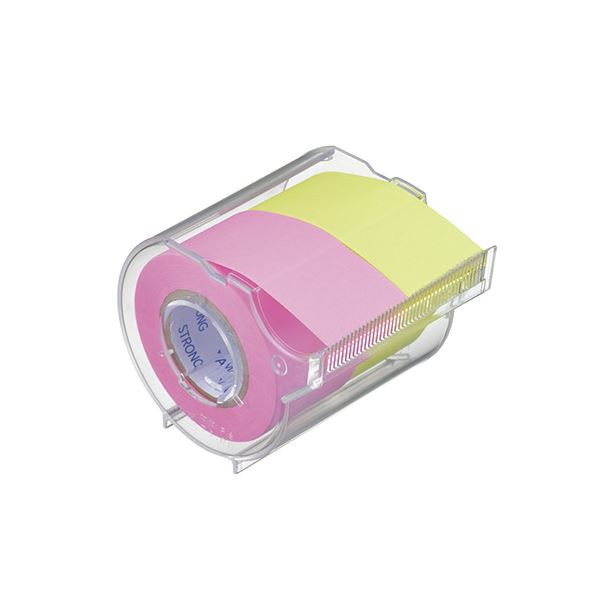 （まとめ） ヤマト メモックロールテープ 本体（蛍光紙） 強粘着タイプ 25mm ローズ＆レモン 〔×10セット〕〔代引不可〕の通販は