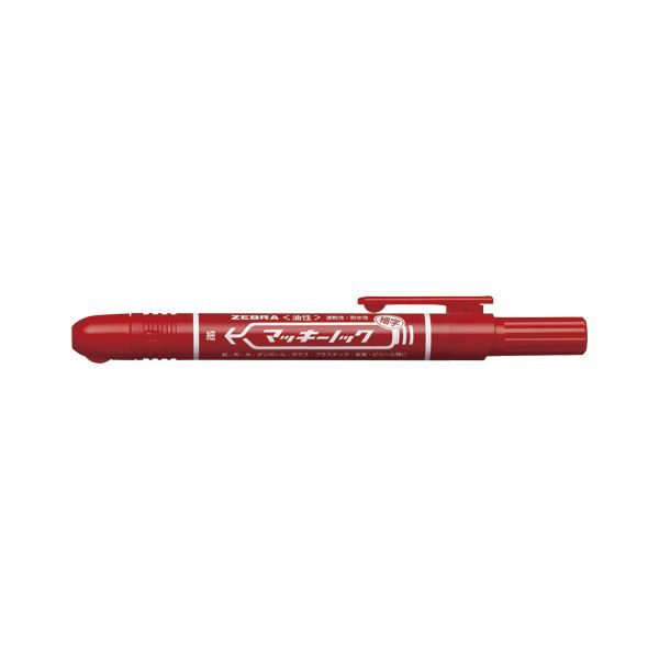 （まとめ） ゼブラ マッキーノック 細字 赤 線幅1.0〜1.3mm 1本入 〔×30セット〕〔代引不可〕の通販は