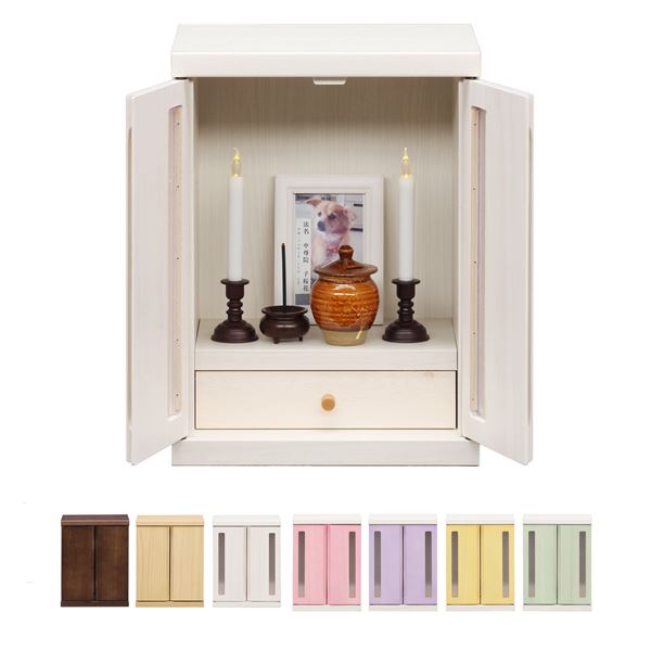 ペット仏壇 ペット仏具 約32×25×42cm ホワイト 日本製 引き出し付き 扉付き 家具調 メモリアルボックス 愛犬 愛猫 完成品 ペット仏壇 ペット仏具 Mサイズ 約32×25×42cm ホワイト 日本製