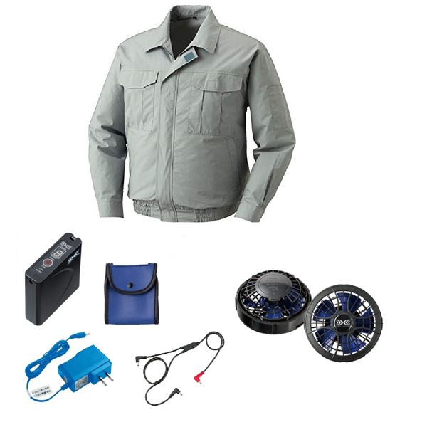 KU90540 空調服 R ポリエステル製長袖ワーク FAN2400SPBB・RD9261・LISUPER1セット モスグリーン XL〔代引不可〕の通販は