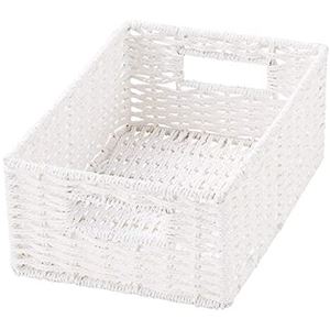 ペーパーバスケット 収納かご 約幅18cm 24個組 クォーター ホワイト 取っ手穴付 軽量 丈夫 カラーボックス対応 リビング 脱衣所〔代引不可〕の通販は 19,863円