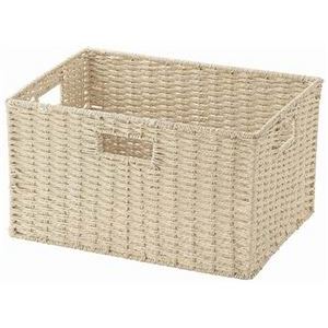 ペーパーバスケット 収納かご 約幅36×奥行26×高さ20cm フル ベージュ 18個組 軽量 取っ手穴付 カラーボックス対応 リビング〔代引不可〕の通販は