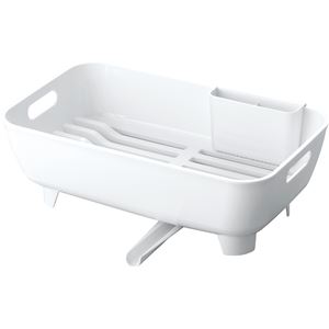 〔18個セット〕 水切りラック 水切りかご 幅24.1cm 1段 スリム ホワイト 抗菌 カトラリースタンド付き アスベル ポゼ キッチン〔代引不可〕の通販は 35,650円