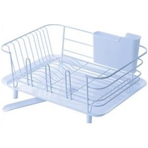 〔6個セット〕 水切りラック 水切りかご 約幅395mm ブルー スチール 撥水剤配合 H＆H リス キッチン 台所 店舗 お店 飲食店〔代引不可〕の通販は