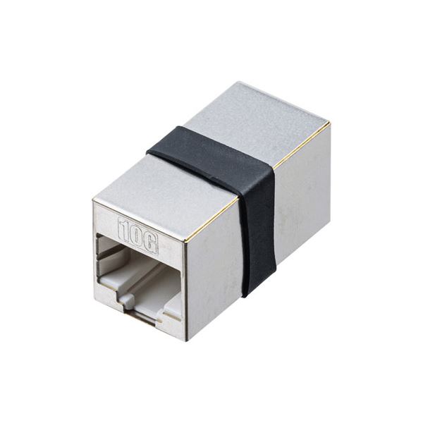 （まとめ） サンワサプライ RJ-45中継アダプタ（カテゴリ7） シルバー ADT-EX-7STP 〔×2セット〕〔代引不可〕の通販は