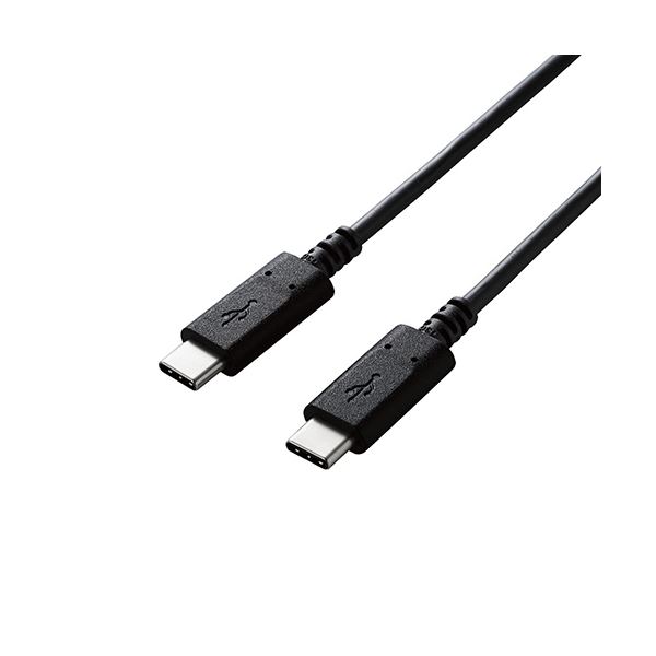 （まとめ） エレコム USB2.0ケーブル/C-Cタイプ/認証品/PD対応/3A出力/0.5m/ブラック U2C-CC05NBK2 〔×3セット〕〔代引不可〕