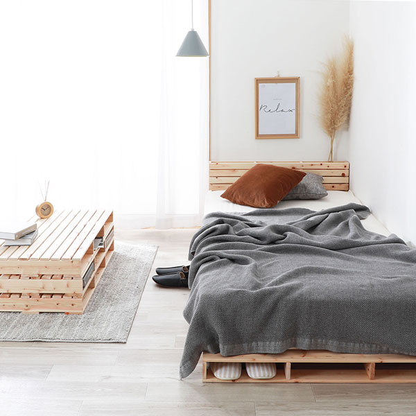 日本製 ひのき パレット 〔通常すのこ・シングル1枚〕 すのこベッド ヒノキベッド DIY 天然木 無塗装〔代引不可〕