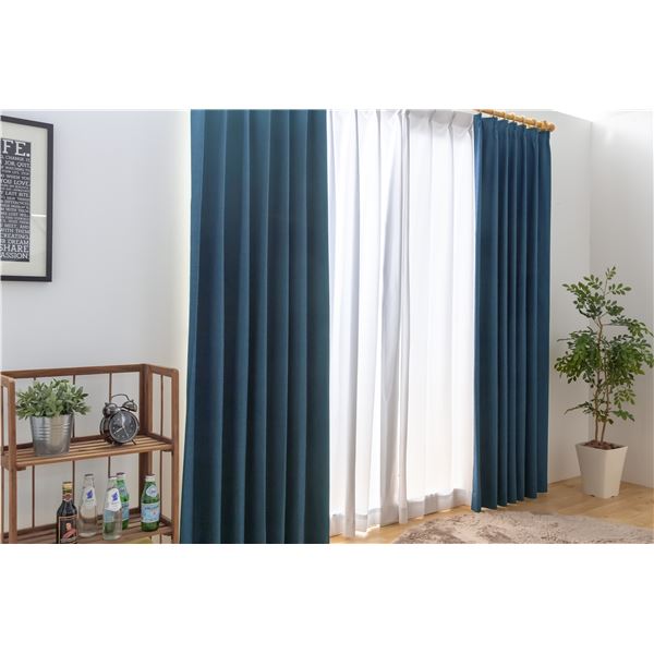 1級遮光 遮熱 遮音 ドレープカーテン/遮光カーテン 節約 〔幅150cm×丈