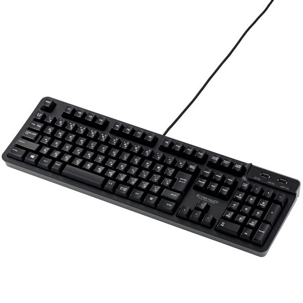 エレコム 有線フルキーボード/メンブレン式/メカニカルライク/USB（2.0）2ポート/1000万回高耐久/ブラック TK-FCM094HBK〔代引不可〕の通販は