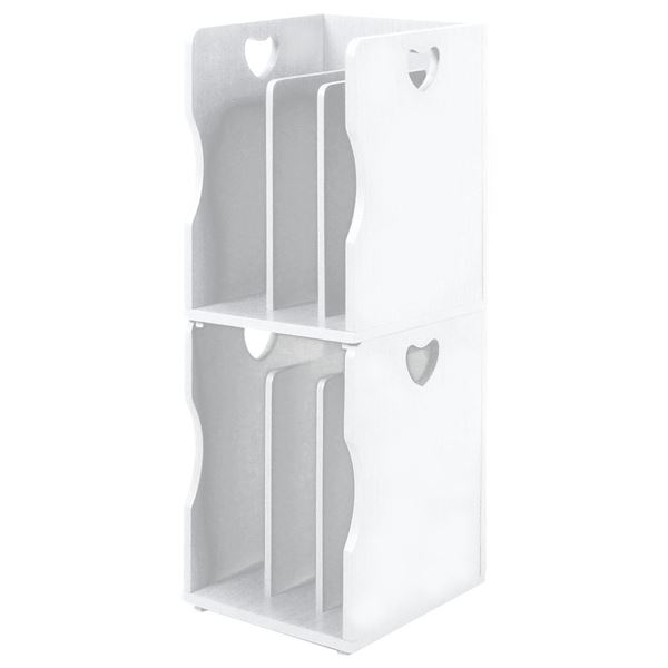 ブックスタンド ブックエンド 約幅24.5×奥行25.5×高さ34.5cm ホワイト 2個組 A4サイズ対応 スタッキング可 リビング〔代引不可〕の通販は