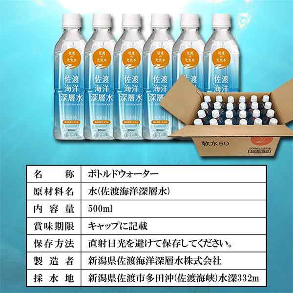 佐渡海洋深層水 軟水50 500ml 〔×24本セット〕〔代引不可〕の通販はau ...