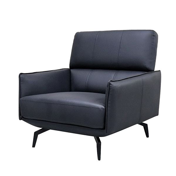 ソファー 約幅82cm 1人掛け ブラック 背もたれ可動式 合皮 張地 肘付き スチール脚 脚部組立品 リビング ダイニング〔代引不可〕の通販は