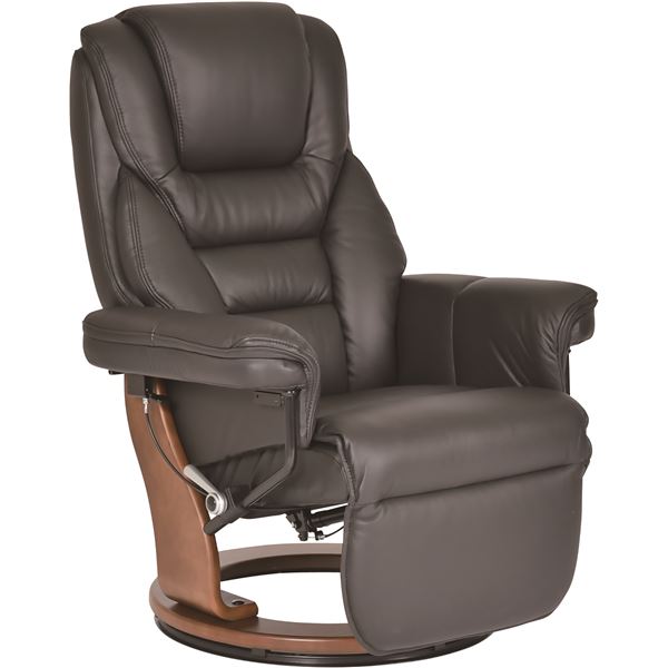 リクライニングチェア パーソナルチェア 1人掛け用 約幅80cm ブラック 本革 回転 肘付き 組立品 リビング ダイニング〔代引不可〕の通販は