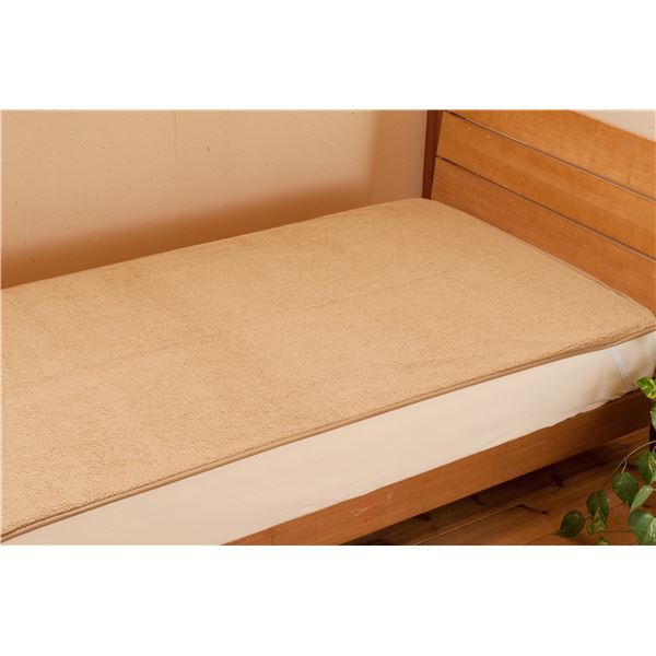 敷パッド 寝具 ダブル 約140×200cm キャメル 日本製 吸湿発熱 薄型 もこもこ シープタッチ エバーウォーム ベッドルーム 寝室〔代引不可〕の通販は