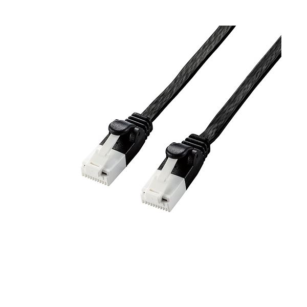 〔5個セット〕エレコム LANケーブル/CAT6A準拠/爪折れ防止/フラット/10m/ブラック LD-GFAT/BK100X5〔代引不可〕の通販は