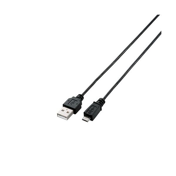 〔5個セット〕エレコム USB2.0ケーブル/A-microBタイプ/スリム/2m/ブラック U2C-AMBX20BKX5〔代引不可〕のサムネイル