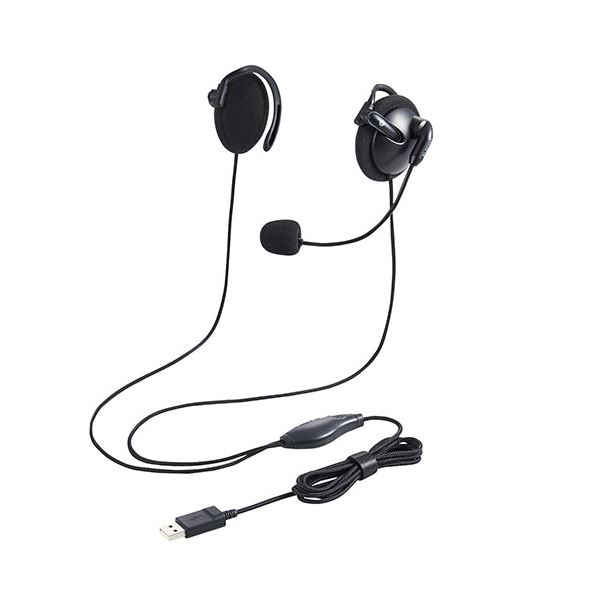 エレコム ヘッドセット 耳掛け 有線 両耳 USB 軽量 黒 HS-EH02UBK〔代引不可〕の通販は 5,040円