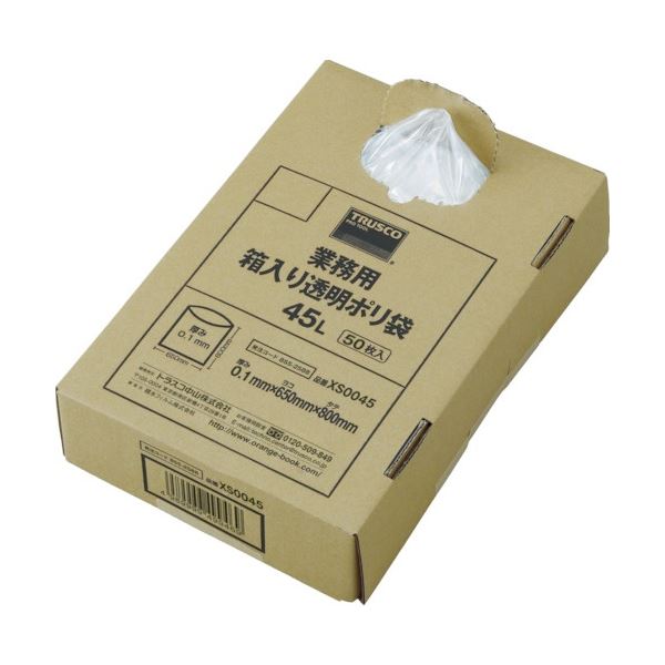 TRUSCO 業務用ポリ袋 透明・箱入 0.1×70L XS0070 1箱(50枚)〔代引不可〕の通販は