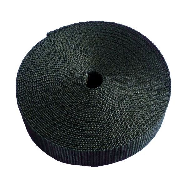 (まとめ) TRUSCO ナイロン平ベル 1.2t×20mm×5m 黒 TNB205-BK 1巻 〔×3セット〕〔代引不可〕