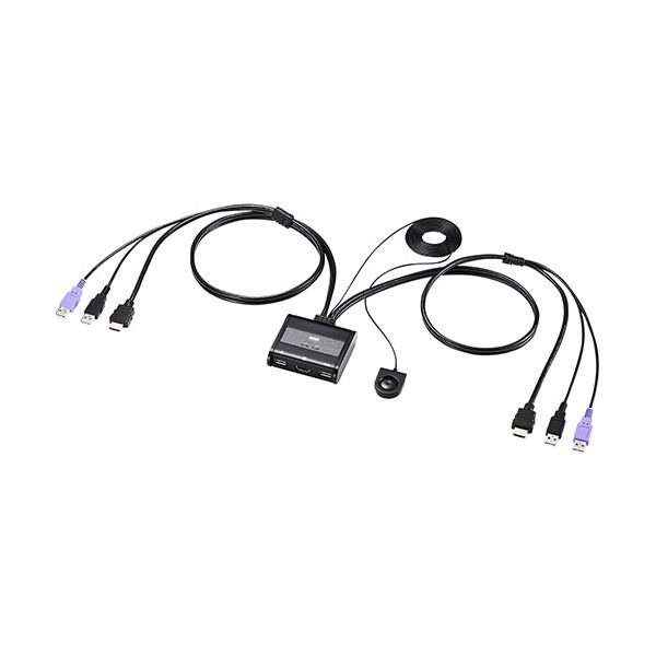 サンワサプライ HDMI対応 手元スイッチ付きパソコン自動切替器 (2：1) SW-KVM2WHU 1台〔代引不可〕の通販は