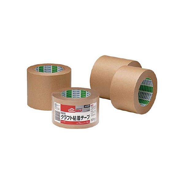 (まとめ) ニトムズ クラフト粘着テープ No.712(シュリンク) 75mm×50m J4090 1巻 〔×5セット〕〔代引不可〕の通販は