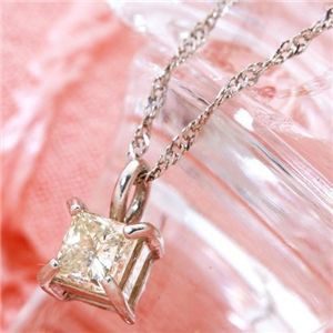 純プラチナ プリンセスカットダイヤモンドペンダント/ネックレス 計0.15アップCT〔代引不可〕の通販は