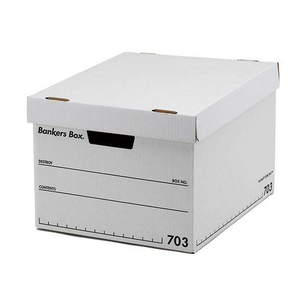 フェローズ バンカーズボックス 703sボックス A4 ふた付 ホワイト/ブラック 1005901 1セット(9個：3個×3パック)〔代引不可〕