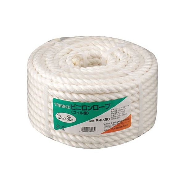 TRUSCO ビニロンロープ 12mm×30m コイル巻 R-1230 1巻〔代引不可〕の通販は