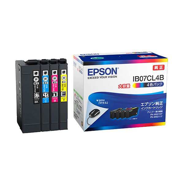 〔純正品〕 EPSON(エプソン) IB07CL4B インクパック 4色(ブラック・シアン・マゼンタ・イエロー) 大容量〔代引不可〕