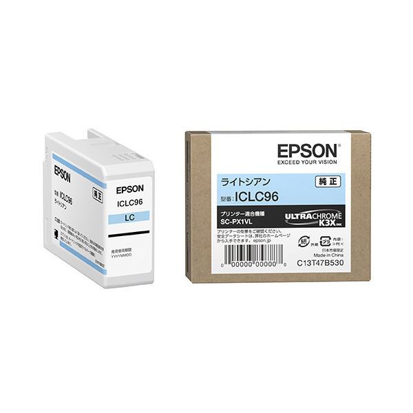 (まとめ) 〔純正品〕 EPSON(エプソン) ICLC96 インクカートリッジ ライトシアン 〔×3セット〕〔代引不可〕