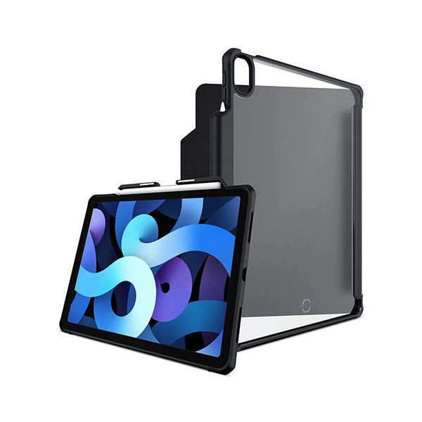 ITSKINS Hybrid Solid Folio for iPad Air (4th) [Black] APDA-HBSFO-BLCK-FRONT〔代引不可〕