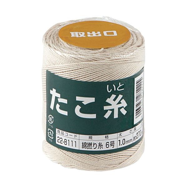 (まとめ) 高木綱業 高木 たこ糸 綿撚り糸 #6 22-8111 1巻 〔×5セット〕〔代引不可〕の通販は