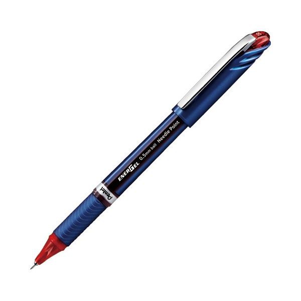 (まとめ) ぺんてる ゲルインクボールペン エナージェルユーロ 0.5mm 赤 BLN25-B 1セット(10本) 〔×5セット〕〔代引不可〕の通販は万年筆