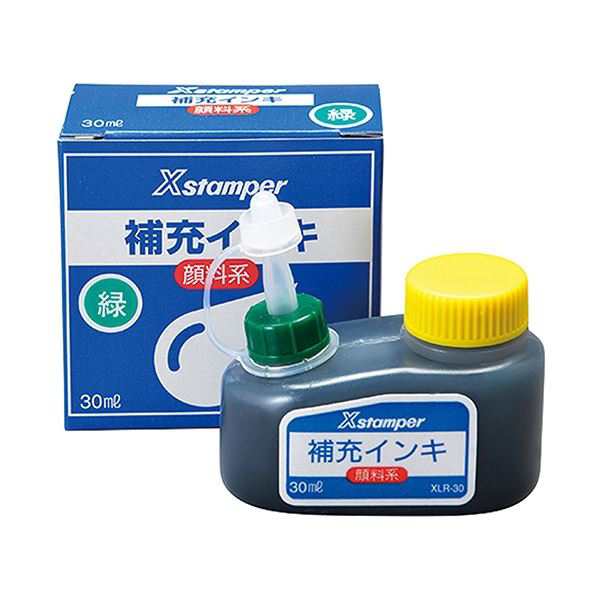 (まとめ) シヤチハタ Xスタンパー 補充インキ 顔料系全般用 30ml 緑 XLR-30 1個 〔×20セット〕〔代引不可〕の通販は
