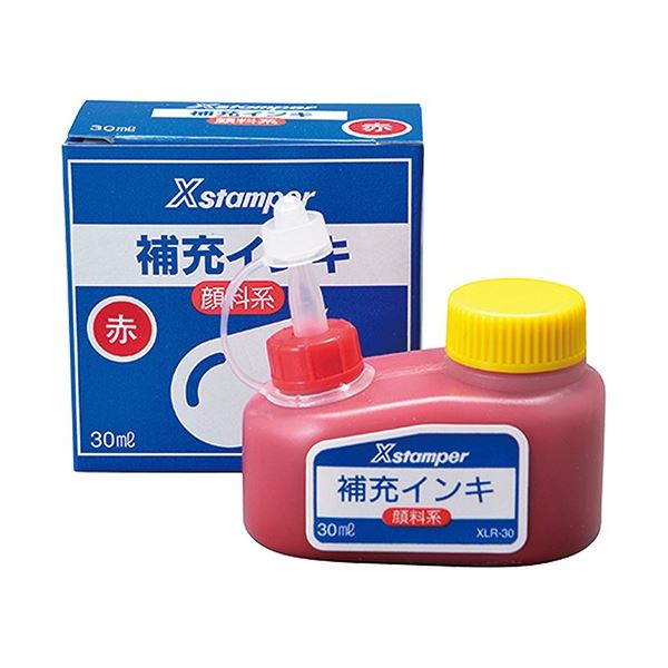 (まとめ) シヤチハタ Xスタンパー 補充インキ 顔料系全般用 30ml 赤 XLR-30 1個 〔×20セット〕〔代引不可〕の通販は 16,391円