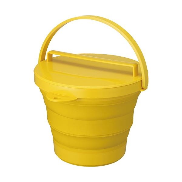 (まとめ) 伊勢藤 ソフトバケツ(フタ付) イエロー I-553Y 1個 〔×3セット〕〔代引不可〕の通販は
