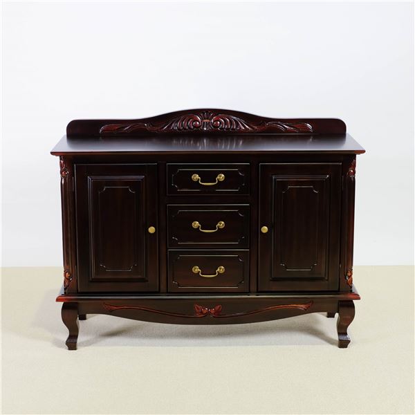 キャビネット 収納棚 約幅110×奥行40×高さ85.5cm ブラウン 木製 引き出し 脚付き 完成品 リビング ダイニング ベッドルーム〔代引不可の通販は