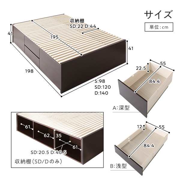 〔組立設置付き〕 収納 ベッド セミダブル 国産薄型ポケットコイルマットレス付き ホワイト AAA 引き出し ヘッドレス 日本製〔代引不可〕の通販は