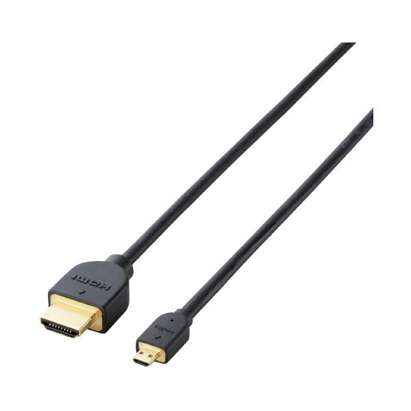 (まとめ) エレコム HDMI-microHDMIケーブル 1m ブラック DH-HD14EU10BK 〔×3セット〕〔代引不可〕