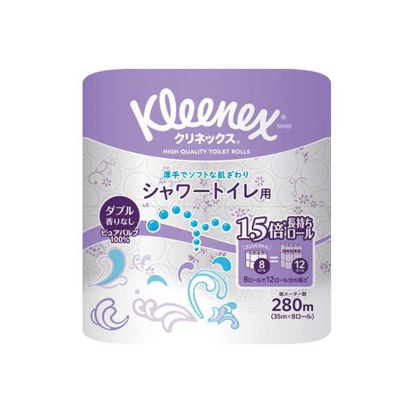 (まとめ) クレシア クリネックス 長持ち シャワートイレ用 8ロール 無香 〔×5セット〕〔代引不可〕の通販はトイレットペーパー