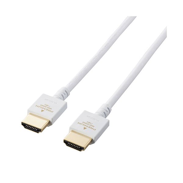 〔5個セット〕エレコム HDMIケーブル 2m プレミアム やわらか インテリア ホワイト DH-HDP14EY20WHX5〔代引不可〕