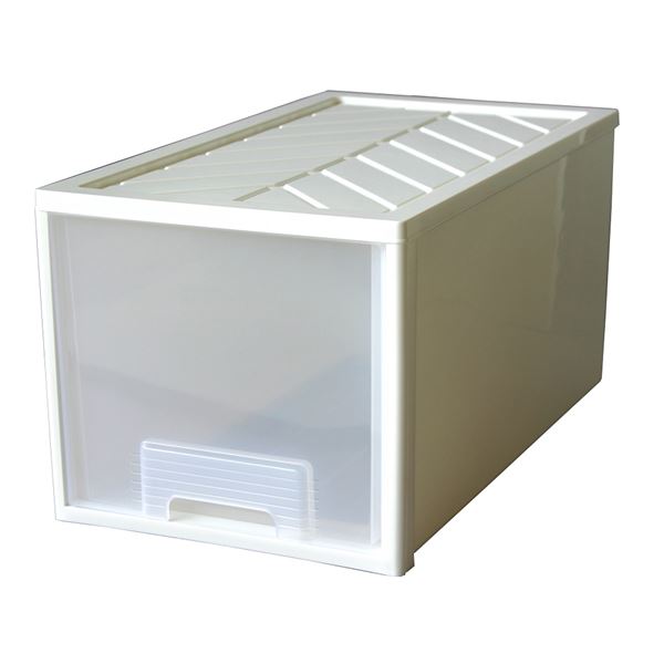 収納ケース/収納用品 引出し式1段 ファインテナー深型4個セット アイボリー 日本製 完成品〔代引不可〕の通販は