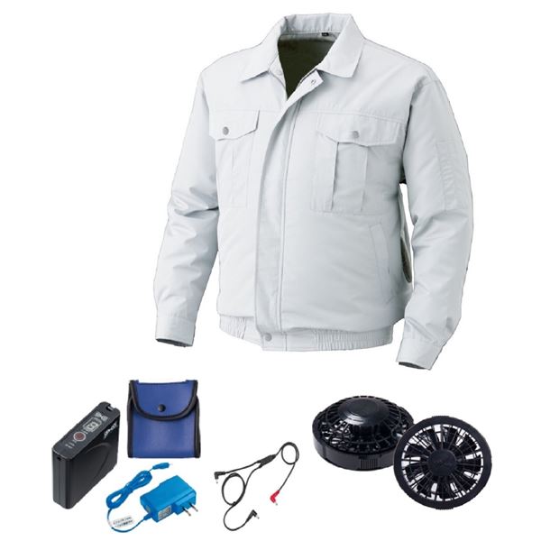 KU90720 空調服 R ポリエステル製 屋外作業用 FAN2200B・RD9261・LISUPER1セット シルバー 5L〔代引不可〕の通販は